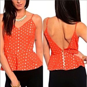 🧡Perfect peplum deep V back top🎉